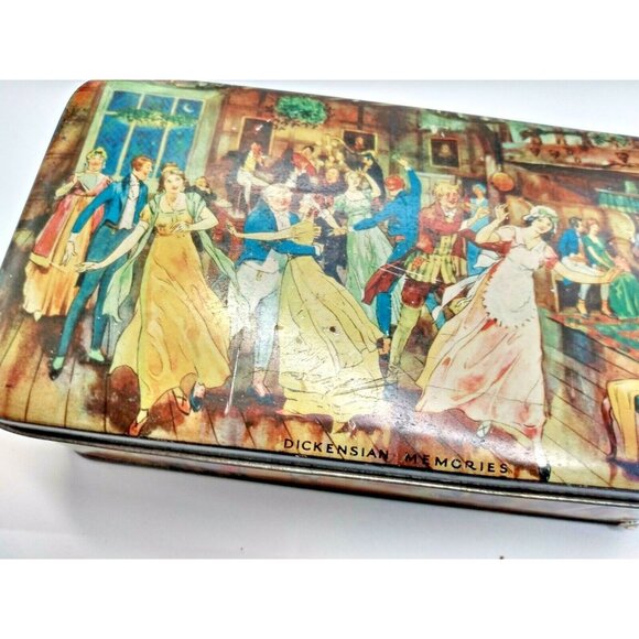 Vintage Thorne's  World's Premier Toffee Tin - Dickesian Memories -  7 1/4" long - Picture 1 of 11